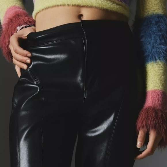 Urban Outfitters Silence + Noise Sydney Faux Leather Moto Pants in Black NWT - Picture 3 of 13